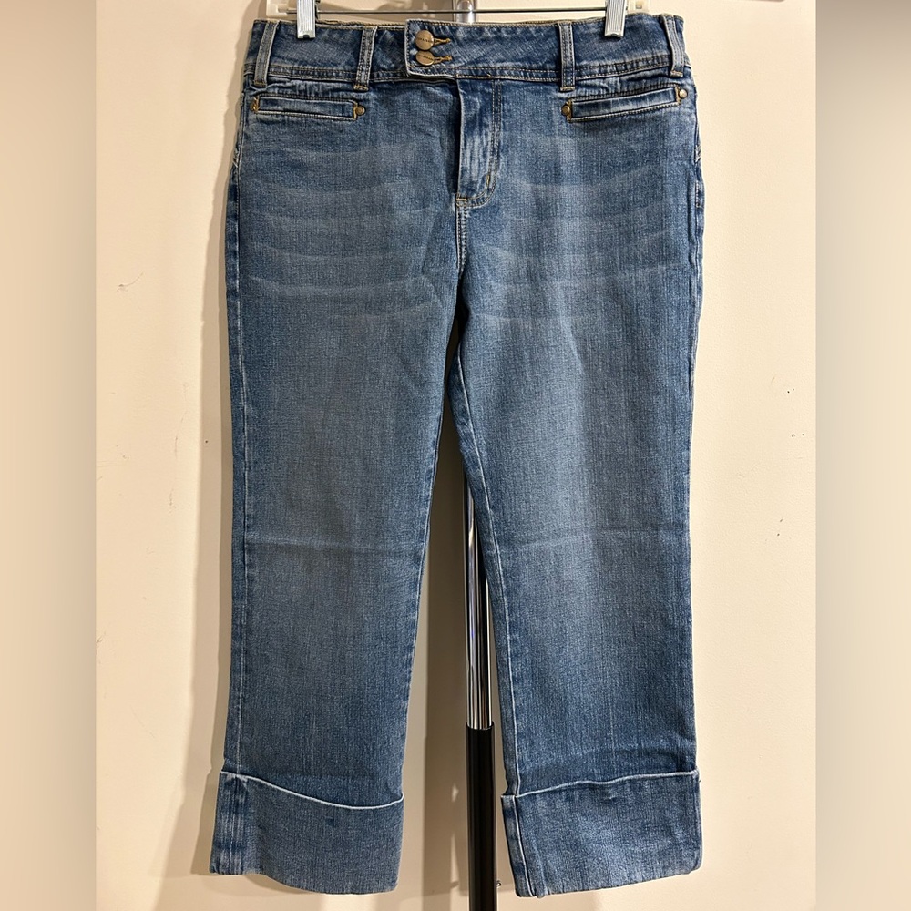 YUKA JEANS Women's Cotton Blend Sz 10 Y2K/Early 2000s/Early 00s Capri Blue Jeans